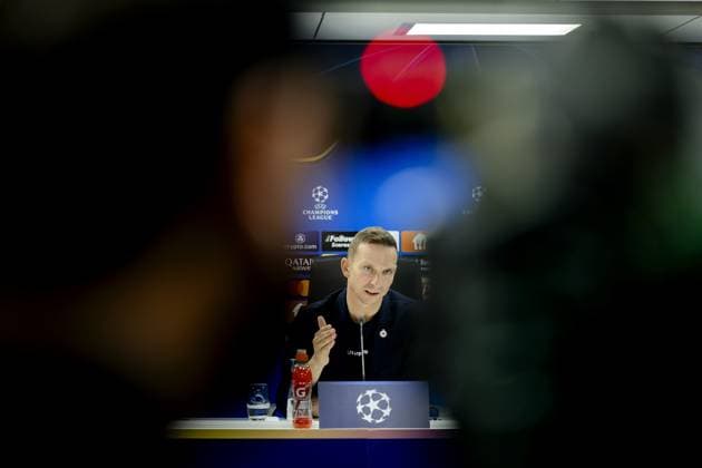 ROTTERDAM - Coach Pepijn Lijnders of FC Red Bull Salzburg during a press conference, PK, Pressekonferenz at De Kuip prior to the Champions League match against Feyenoord. ANP ROBIN VAN LONKHUIJSEN xVIxANPxSportx xxANPxIVx 512758714 originalFilename: 512758714.jpg