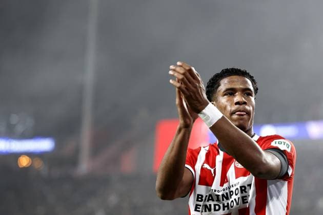 EINDHOVEN - Ryan Flamingo of PSV Eindhoven celebrates the 1-0 during the UEFA Champions league match between PSV Eindhoven and Girona FC at Phillips Stadium on Nov. 5, 2024 in Eindhoven, Netherlands. ANP MAURICE VAN STEEN UEFA Champions League 2024 25 League Phase MD4 2024 25 xVIxANPxSportx xxANPxIVx 512760047 originalFilename: 512760047.jpg