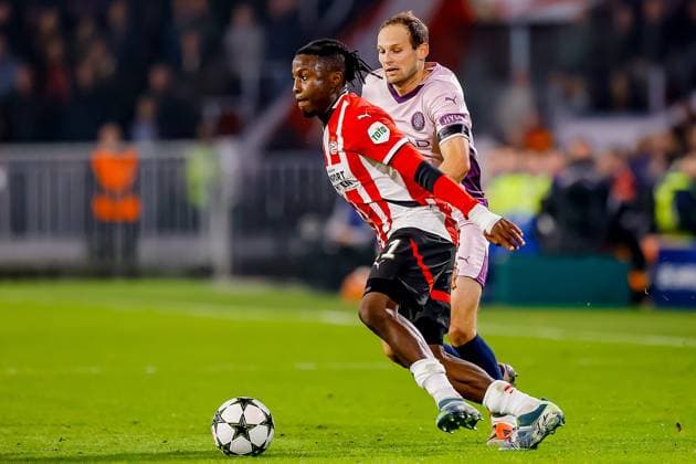 EINDHOVEN, 05-11-2024, Philips stadium. Dutch football. Champions League, season 2024 2025. Player PSV Johan Bakayoko vs Girona player Daley Blind player Girona Daley Blind PSV - Girona  x26675961x Copyright: