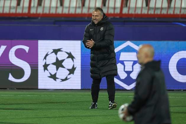 Crvena Zvezda vs Barcelona, UEFA Champions League head coach Hansi Flick of FC Barcelona, Barca during the training session of FC Barcelona ahead the match against FK Crvena Zvezda in UEFA Champions League, 5. November 2024. (credit image & photo: Pedja Milosavljevic STARSPORT) Belgrade Serbia Copyright: xPedjaxMilosavljevic STARSPORTx x