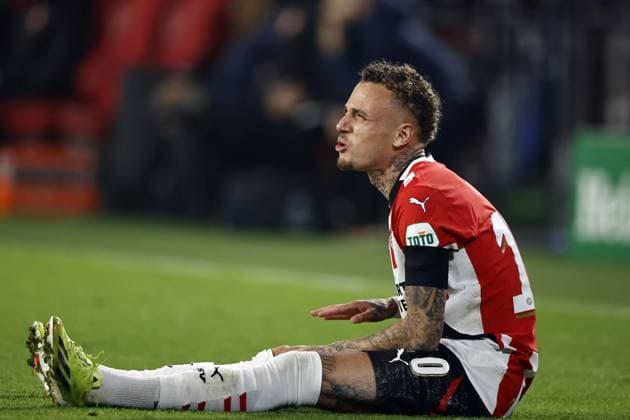 EINDHOVEN - Noa Lang of PSV Eindhoven during the UEFA Champions league match between PSV Eindhoven and Girona FC at Phillips Stadium on Nov. 5, 2024 in Eindhoven, Netherlands. ANP MAURICE VAN STEEN UEFA Champions League 2024 25 League Phase MD4 2024 25 xVIxANPxSportx xxANPxIVx 512763321 originalFilename: 512763321.jpg