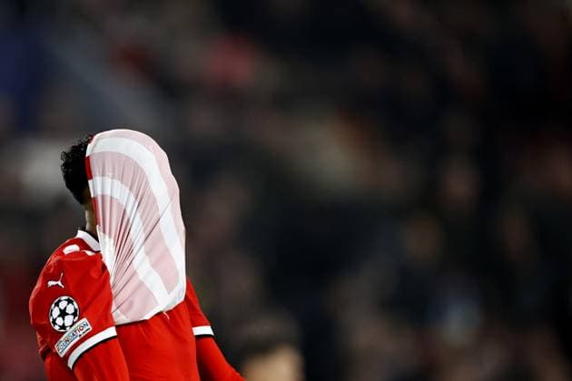 EINDHOVEN - Ismael Saibari of PSV Eindhoven balks during the UEFA Champions league match between PSV Eindhoven and Girona FC at Phillips Stadium on Nov. 5, 2024 in Eindhoven, Netherlands. ANP MAURICE VAN STEEN UEFA Champions League 2024 25 League Phase MD4 2024 25 xVIxANPxSportx xxANPxIVx 512765293 originalFilename: 512765293.jpg