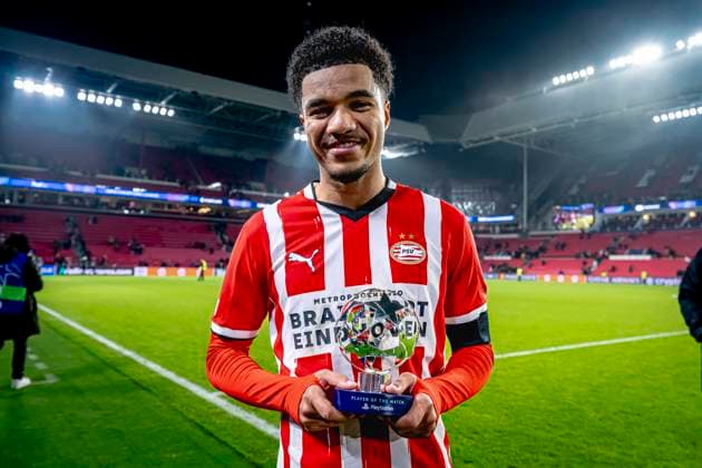 PSV Eindhoven midfielder Malik Tillman best men of the match, during the match PSV Girona at the Philips stadium for the UEFA Champions League phase Matchday 4 season 2024 2025 in EINDHOVEN, Netherlands on 5 november 2024, photo by Marcel van Dorst EYE4images DeFodi Images not used in POL SRB CRO FRA GBR NED ITA USA Defodi 746 198159 Defodi-746 not used in POL SRB CRO FRA GBR NED ITA USA