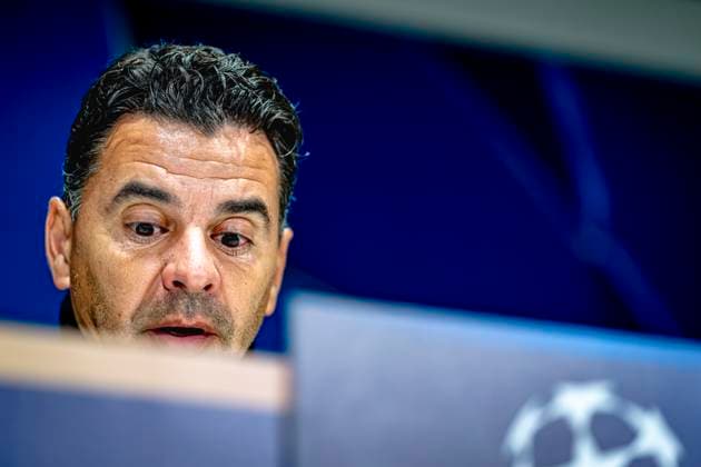 Girona FC trainer Miguel Angel Sanchez Munoz Michel during te press conference after the match , during the match PSV Girona at the Philips stadium for the UEFA Champions League League phase Matchday 4 season 2024 2025 in EINDHOVEN, Netherlands on 5 november 2024, photo by Marcel van Dorst EYE4images DeFodi Images not used in POL SRB CRO FRA GBR NED ITA USA Defodi 746 198161 Defodi-746 not used in POL SRB CRO FRA GBR NED ITA USA