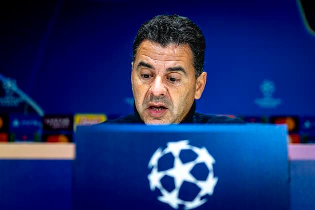 Girona FC trainer Miguel Angel Sanchez Munoz Michel during te press conference after the match , during the match PSV Girona at the Philips stadium for the UEFA Champions League League phase Matchday 4 season 2024 2025 in EINDHOVEN, Netherlands on 5 november 2024, photo by Marcel van Dorst EYE4images DeFodi Images not used in POL SRB CRO FRA GBR NED ITA USA Defodi 746 198162 Defodi-746 not used in POL SRB CRO FRA GBR NED ITA USA