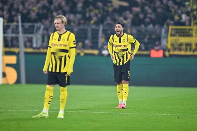05 11 2024, Football, Champions League, Matchday 4, Season 2024 2025, Borussia Dortmund Sturm Graz, Julian Brandt Borussia Dortmund , Ramy Bensebaini Borussia Dortmund xRHR PHOTO TKx Copyright: RHR-FOTOx RHR-FOTO TK