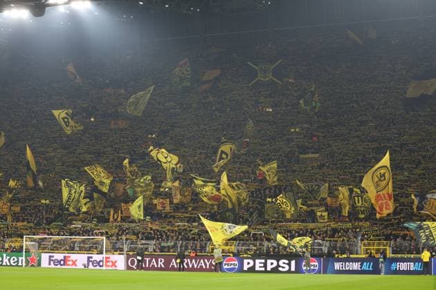 SOCCER - UEFA CL, Dortmund vs Sturm DORTMUND,GERMANY,05.NOV.24 - SOCCER - UEFA Champions League, Borussia Dortmund vs SK Sturm Graz. Image shows fans (Dortmund).  GEPAxpictures xChrisxBauer