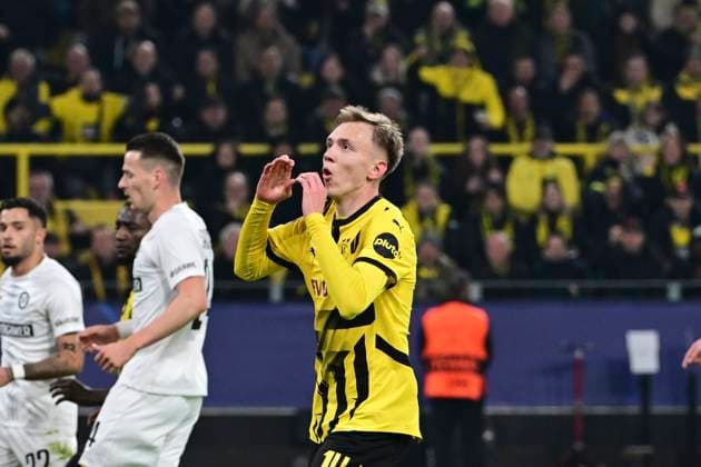Maximilian Beier 14 Borussia Dortmund , Borussia Dortmund vs SK Sturm Graz, Soccer, Champions League, Matchday 1 4, 05 11 2024 Dortmund Nordrhein Westfalen Germany Copyright: xkolbert-press MarcxNiemeyerx