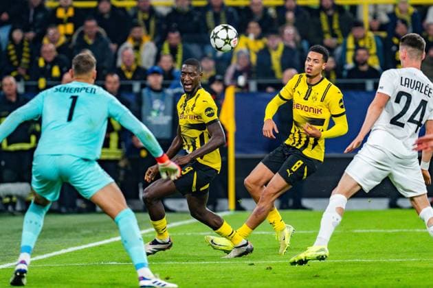 05 11 2024, Borussia Dortmund vs Sturm Graz, UEFA Champions League, Matchday 4 Serhou Guirassy Borussia Dortmund, 9 Felix Nmecha Borussia Dortmund, 8 Copyright: xBahhoxKarax