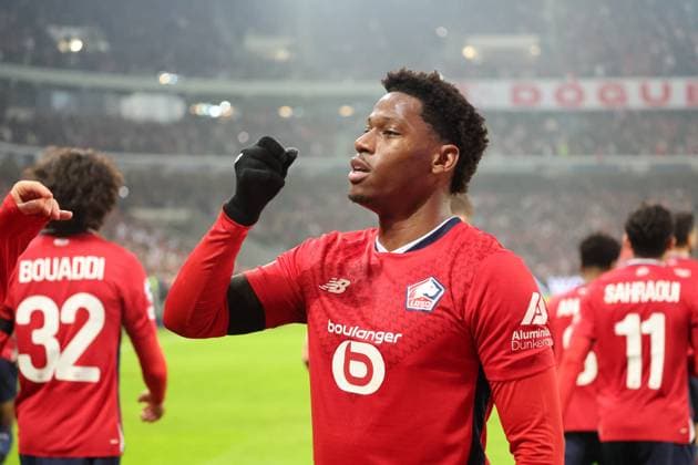 Joie de Jonathan DAVID (LOSC Lille) après son but lors du match LOSC Lille vs Juventus FC, Ligue des Champions, Decathlon Arena stade Pierre Mauroy Villeneuve d Ascq, le 5 novembre 2024 - photo Laurent Sanson Panoramic FOOTBALL : LOSC Lille vs Juventus FC - Ligue des Champions - 05 11 2024 LaurentSanson Panoramic 