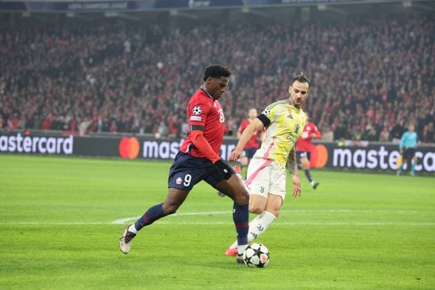 But de Jonathan DAVID (LOSC Lille) lors du match LOSC Lille vs Juventus FC, Ligue des Champions, Decathlon Arena stade Pierre Mauroy Villeneuve d Ascq, le 5 novembre 2024 - photo Laurent Sanson Panoramic FOOTBALL : LOSC Lille vs Juventus FC - Ligue des Champions - 05 11 2024 LaurentSanson Panoramic