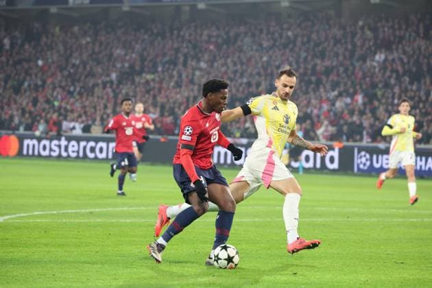 But de Jonathan DAVID (LOSC Lille) lors du match LOSC Lille vs Juventus FC, Ligue des Champions, Decathlon Arena stade Pierre Mauroy Villeneuve d Ascq, le 5 novembre 2024 - photo Laurent Sanson Panoramic FOOTBALL : LOSC Lille vs Juventus FC - Ligue des Champions - 05 11 2024 LaurentSanson Panoramic