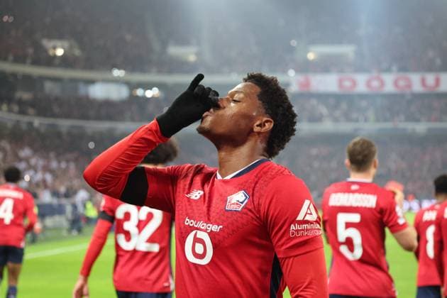 Sport Bilder des Tages Joie de Jonathan DAVID (LOSC Lille) après son but lors du match LOSC Lille vs Juventus FC, Ligue des Champions, Decathlon Arena stade Pierre Mauroy Villeneuve d Ascq, le 5 novembre 2024 - photo Laurent Sanson Panoramic FOOTBALL : LOSC Lille vs Juventus FC - Ligue des Champions - 05 11 2024 LaurentSanson Panoramic 