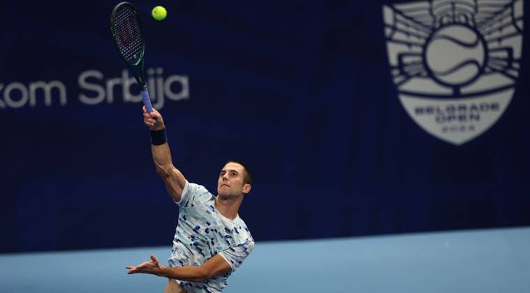 05.11.2024 Beograd(Srbija) ATP, Tennis Herren Serbia Open Series singlovi-pojedinicno muski tenis Laslzo Györe Szerbiai-Magyar hivatasos teniszezo Laslo Djere Srbija :