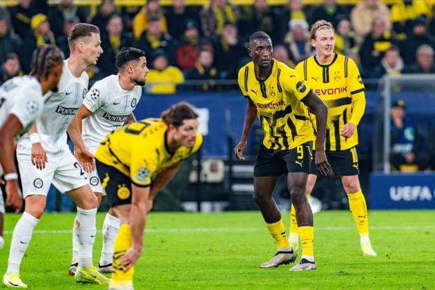 05 11 2024, Borussia Dortmund vs Sturm Graz, UEFA Champions League, Matchday 4 Julian Brandt Borussia Dortmund, 10 Serhou Guirassy Borussia Dortmund, 9 Copyright: xBahhoxKarax