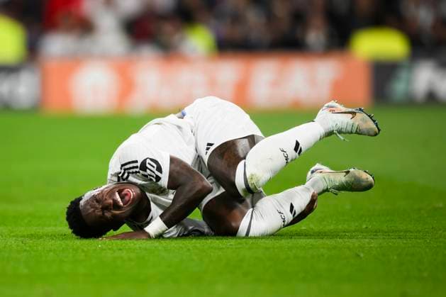Real Madrid CF v AC Milan - UEFA Champions League Vinicius Junior of Real Madrid CF reacts during the UEFA Champions League 2024 25 league phase football match between Real Madrid CF and AC Milan. Madrid Spain Copyright: xNicolòxCampox