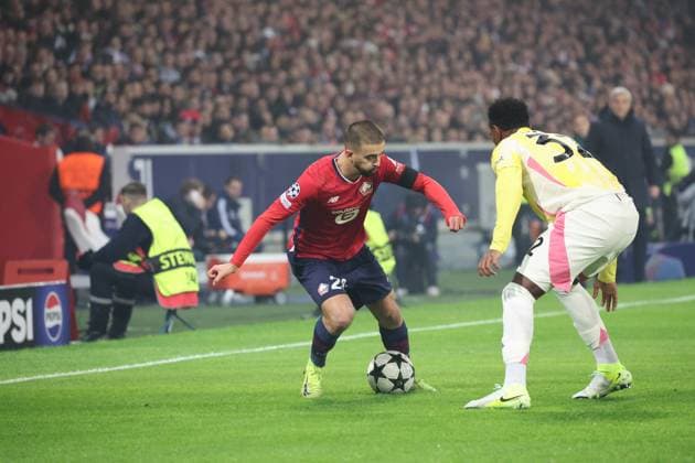 Edon ZHEGROVA (LOSC Lille) lors du match LOSC Lille vs Juventus FC, Ligue des Champions, Decathlon Arena stade Pierre Mauroy Villeneuve d Ascq, le 5 novembre 2024 - photo Laurent Sanson Panoramic FOOTBALL : LOSC Lille vs Juventus FC - Ligue des Champions - 05 11 2024 LaurentSanson Panoramic 