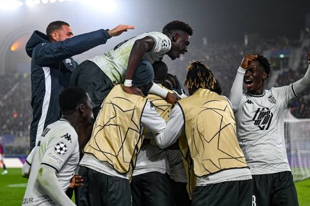 MonacoÃ¢ÂÄÂ™s Thilo Kehrer celebrates after scoring a goal during Bologna FC vs AS Monaco, UEFA Champions League football match in Bologna, Italy, November 05 2024  Copyright: xAlessioxMarini IPAxSportx xipa-ax xx IPA_51300583 IPA_Agency_IPA51300583