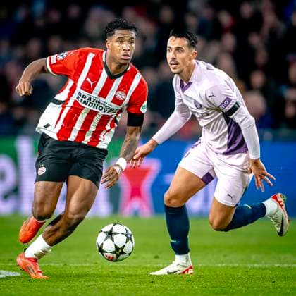 PSV Eindhoven defender Ryan Flamingo, during the match PSV Girona at the Philips stadium for the UEFA Champions League League phase Matchday 4 season 2024 2025 in EINDHOVEN, Netherlands on 5 november 2024, photo by Marcel van Dorst EYE4images DeFodi Images not used in POL SRB CRO FRA GBR NED ITA USA Defodi 746 198216 Defodi-746 not used in POL SRB CRO FRA GBR NED ITA USA