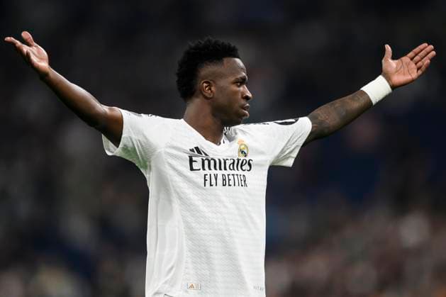 Real Madrid CF v AC Milan - UEFA Champions League Vinicius Junior of Real Madrid CF looks dejected during the UEFA Champions League 2024 25 league phase football match between Real Madrid CF and AC Milan. Madrid Spain Copyright: xNicolòxCampox