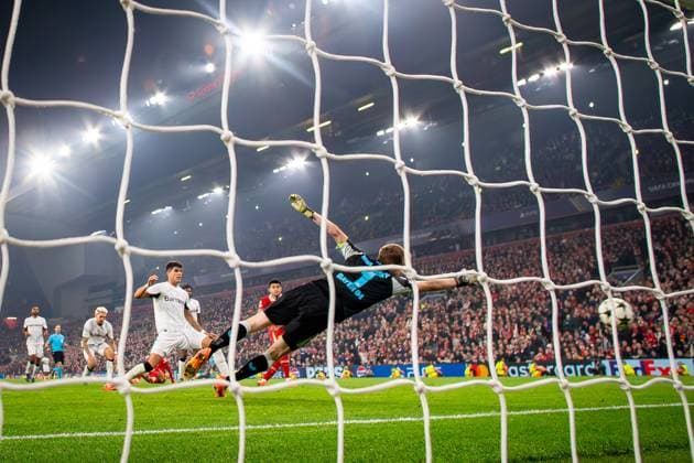 Liverpool v Bayer Leverkusen Champions League 05 11 2024. GOAL 4-0 Liverpool forward Luis Diaz (7) scores during the Champions League match between Liverpool and Bayer Leverkusen at Anfield, Liverpool, England on 5 November 2024. Editorial use only , Copyright: xIanxStephenx PSI-20755-0034