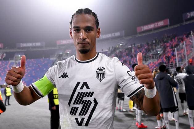 Thilo Kehrer of AS Monaco FC celebrates at the end of the Champions League football match between Bologna FC and AS Monaco FC at Renato Dall Ara stadium in Bologna (Italy), November 5, 2024. andreaxstaccioli