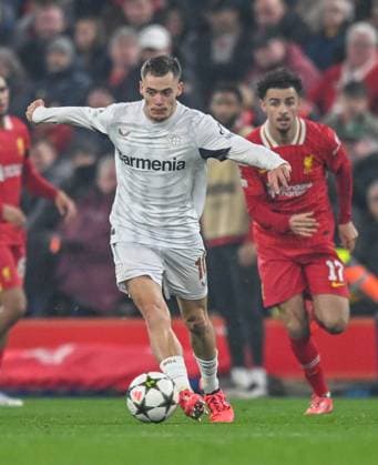 Liverpool v Bayer Leverkusen UEFA Champions League Florian Wirtz of Bayern Leverkusen during the UEFA Champions League match at Anfield, Liverpool UK Newspapers OUT Copyright: xKarlxVallantinex FIL-20882-0027