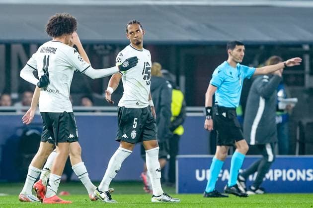 Bologna FC v AS Monaco - UEFA Champions League 2024 25 Thilo Kehrer of AS Monaco celebrates after scoring first goal during the UEFA Champions League 2024 25 League Phase MD4 match between Bologna FC and AS Monaco at Stadio Renato Dall™Ara on November 05, 2024 in Bologna, Italy. Bologna Stadio Renato Dall ARA Bologna Italy Copyright: xGiuseppexMaffiax UCL_Bologna-Monaco_051124_BRU2729
