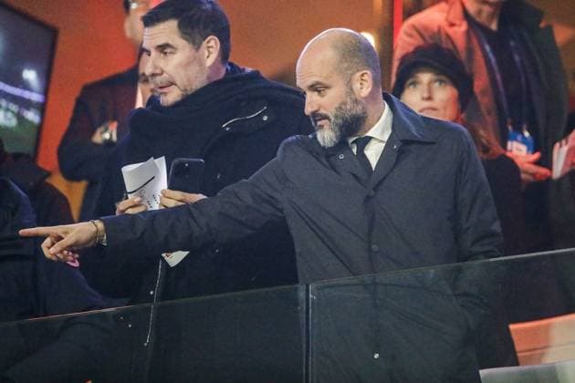 EINDHOVEN - Girona FC chairman of the board Pere Guardiola in the stands during the UEFA Champions league match between PSV Eindhoven and Girona FC at Phillips Stadium on Nov. 5, 2024 in Eindhoven, Netherlands. ANP Hollandse Hoogte BART STOUTJESDIJK UEFA Champions League 2024 25 League Phase MD4 2024 25 xVIxANPxSportx xBartxStoutjesdijkxIVx 512780240 originalFilename: 512780240.jpg