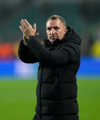 Celtic Manager Brendan Rodgers applauds the fans at full-time after a 3-1 victory over RB Leipzig. Celtic v RB Leipzig, UEFA Champions League, Group Stage, Football, Celtic Park, Glasgow, Scotland, UK - 05 Nov 2024 EDITORIAL USE ONLY No use with unauthorised audio, video, data, fixture lists, club league logos or live services. Online in-match use limited to 120 images, no video emulation. No use in betting, games or single club league player publications. Copyright: xStuartxWallace Shutterstockx 14863772di