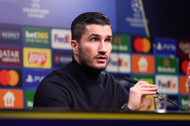 05 11 2024, Football, UEFA Champions League, Borussia Dortmund SK Sturm Graz, Matchday 4, Signal Iduna Park, Season 2024 2025 Coach Nuri Sahin Head Coach BVB at the press conference after the match North Rhine-Westphalia Germany