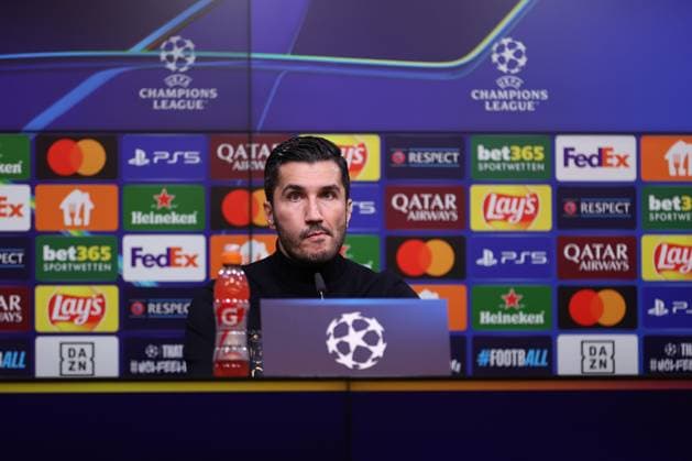 05 11 2024, Football, UEFA Champions League, Borussia Dortmund SK Sturm Graz, Matchday 4, Signal Iduna Park, Season 2024 2025 Coach Nuri Sahin Head Coach BVB at the press conference after the match North Rhine-Westphalia Germany