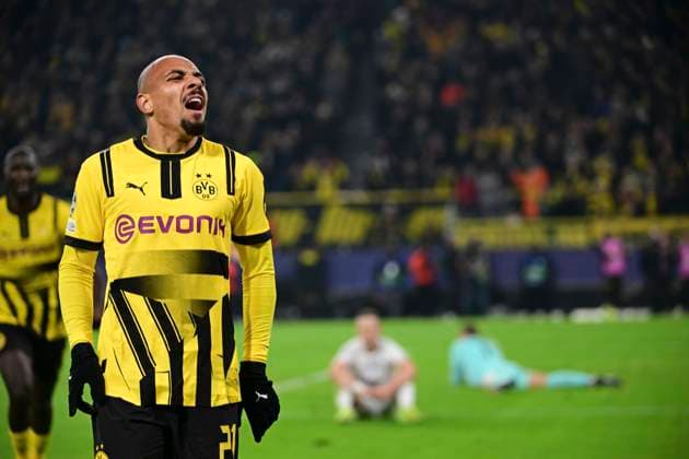 Goal celebration for 1 0 by Donyell Malen 21 Borussia Dortmund , Borussia Dortmund vs SK Sturm Graz, Soccer, Champions League, Matchday 1 4, 05 11 2024 Dortmund Nordrhein Westfalen Germany Copyright: xkolbert-press MarcxNiemeyerx
