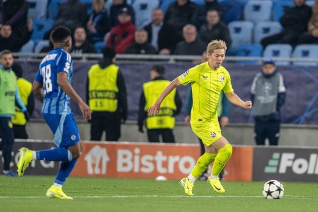 Takuya Ogiwara run with the ball during UEFA Champions league match, SK Slovan Bratislava - GNK Dinamo Zagreb , 05. november 2024, Tehelne pole Stadium, Bratislava, Slovakia Copyright: xMICHALxFAJT,ZOSPORTU.SKx DSC_4517