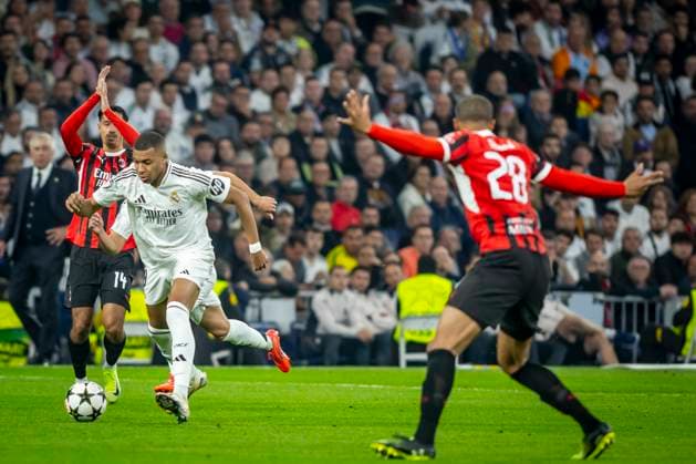 Real Madrid CF vs AC Milan- UEFA Champions League - 05 11 2024 Kylian Mbappe of Real Madrid CF during the UEFA Champions League match between Real Madrid CF and AC Milan at Estadio Santiago Bernabeu on November 05, 2024 in Madrid, Spain. Madrid Spain Copyright: xPGSxPhotoxagencyx