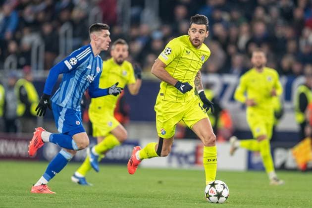 Sandro Kulenovic run with the ball during UEFA Champions league match, SK Slovan Bratislava - GNK Dinamo Zagreb , 05. november 2024, Tehelne pole Stadium, Bratislava, Slovakia Copyright: xMICHALxFAJT,ZOSPORTU.SKx DSC_4710
