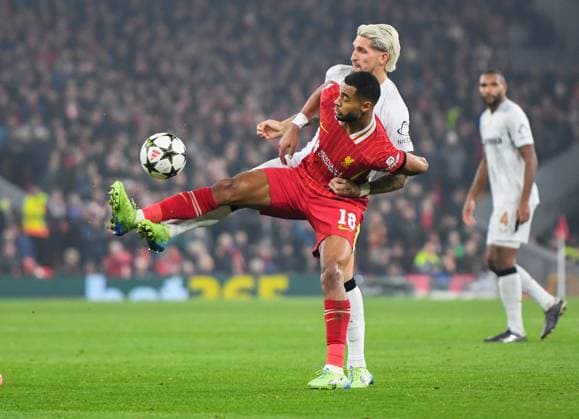Liverpool v Bayer Leverkusen UEFA Champions League Cody Gakpo of Liverpool during the UEFA Champions League match at Anfield, Liverpool UK Newspapers OUT Copyright: xKarlxVallantinex FIL-20882-0052