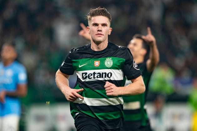 Estadio Jose Alvalade LISBON, PORTUGAL - NOVEMBER 5: Viktor Gyökeres of Sporting CP celebrates his goal during the UEFA Champions League 2024 25 League Phase MD4 match between Sporting Clube de Portugal and Manchester City at Estadio Jose Alvalade on November 5, 2024 in Lisbon, Portugal. (Pedro Loureiro Sports Press Photo SPP) Copyright: xPedroxLoureiro SportsxPressxPhotox xSPPx spp-en-PeLoPrPh-RC4_PED_Sporting_M.City_05Nov2024_PT149
