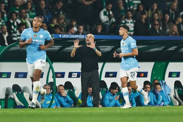 Josep Guardiola (ManC), NOVEMBER 5, 2024 - Football Soccer : UEFA Champions League League phase match day 4 between Sporting Clube de Portugal 4-1 Manchester City at the Estadio Jose Alvalade in Lisbon, Portugal. Noxthirdxpartyxsales  (272402635)