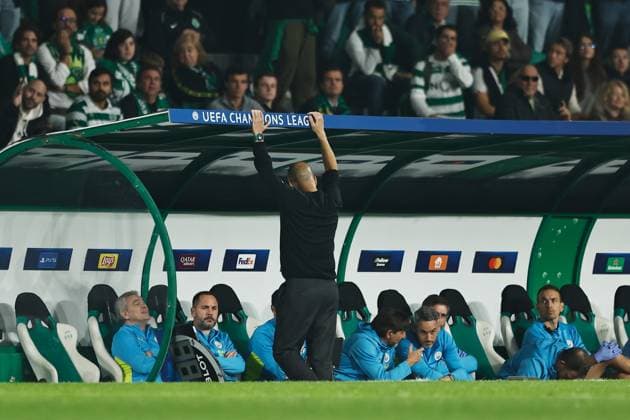Josep Guardiola (ManC), NOVEMBER 5, 2024 - Football Soccer : UEFA Champions League League phase match day 4 between Sporting Clube de Portugal 4-1 Manchester City at the Estadio Jose Alvalade in Lisbon, Portugal. Noxthirdxpartyxsales  (272402650)