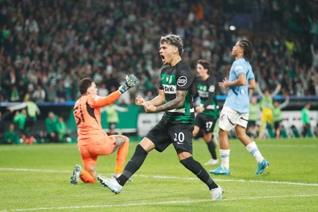 Maximiliano Araujo (SportingCP), NOVEMBER 5, 2024 - Football Soccer : Araujo celebrate after his goal during UEFA Champions League League phase match day 4 between Sporting Clube de Portugal 4-1 Manchester City at the Estadio Jose Alvalade in Lisbon, Portugal. Noxthirdxpartyxsales  (272402948)