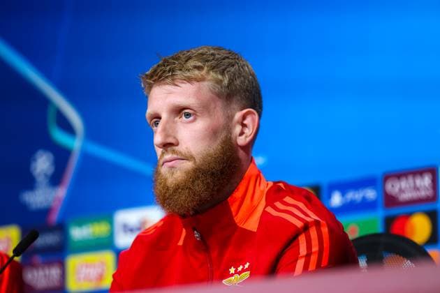 Jan Niklas Beste Benfica Lisbon, SL Benfica, 37 , Ger, International Press Conference, Benfica Lisbon, SL Benfica, Football, UEFA Champions League, Matchday 4, Season 2024 2025, 05 11 2024, Ger, International Press Conference, Benfica Lisbon, SL Benfica, Football, UEFA Champions League, Matchday 4, Season 2024 2025, 05 11 2024 Muenchen Copyright: xEibner-Pressefoto JennixMaulx EP_JML