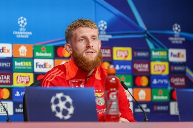 Jan Niklas Beste Benfica Lisbon, SL Benfica, 37 , Ger, International Press Conference, Benfica Lisbon, SL Benfica, Football, UEFA Champions League, Matchday 4, Season 2024 2025, 05 11 2024, Ger, International Press Conference, Benfica Lisbon, SL Benfica, Football, UEFA Champions League, Matchday 4, Season 2024 2025, 05 11 2024 Muenchen Copyright: xEibner-Pressefoto JennixMaulx EP_JML