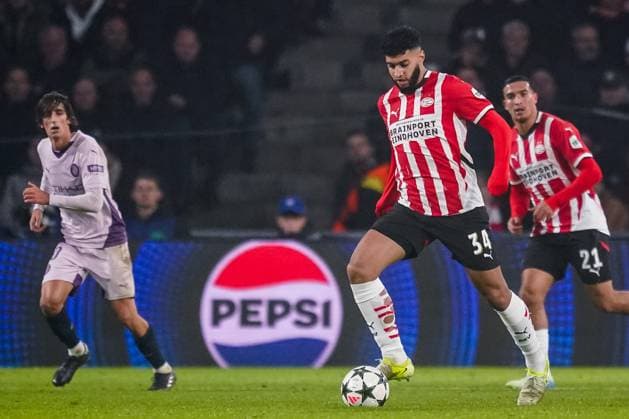 EINDHOVEN, NETHERLANDS - NOVEMBER 5: Ismael Saibari of PSV dribbles with the ball during the UEFA Champions League 2024 25 League Phase MD4 match between PSV Eindhoven and Girona FC at PSV Stadion on November 5, 2024 in Eindhoven, Netherlands. (Photo by Rene Nijhuis) SOC  Copyright: xRenexNijhuis
