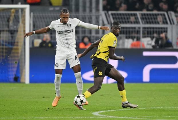 Serhou Guirassy Borussia Dortmund , Emanuel Aiwu Sturm Graz , v re 05 11 2024, Football UEFA Champions League 2024 25, Matchday 4 Borussia Dortmund SK Sturm Graz 1 0 Dortmund Signal Iduna Park Nordrhein Westfalen Germany Team2