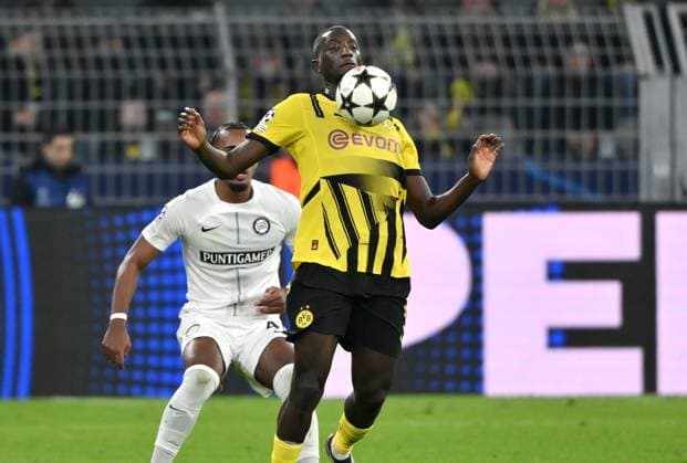 Serhou Guirassy Borussia Dortmund 05 11 2024, Football UEFA Champions League 2024 25, Matchday 4 Borussia Dortmund SK Sturm Graz 1 0 Dortmund Signal Iduna Park Nordrhein Westfalen Germany Team2