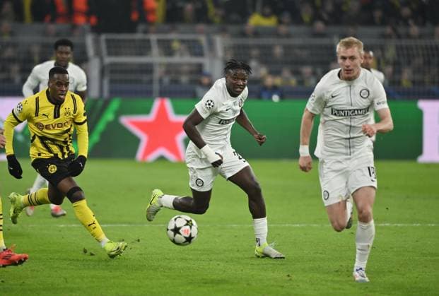 Seedy Jatta Sturm Graz , mi 05 11 2024, Football UEFA Champions League 2024 25, Matchday 4 Borussia Dortmund SK Sturm Graz 1 0 Dortmund Signal Iduna Park Nordrhein Westfalen Germany Team2