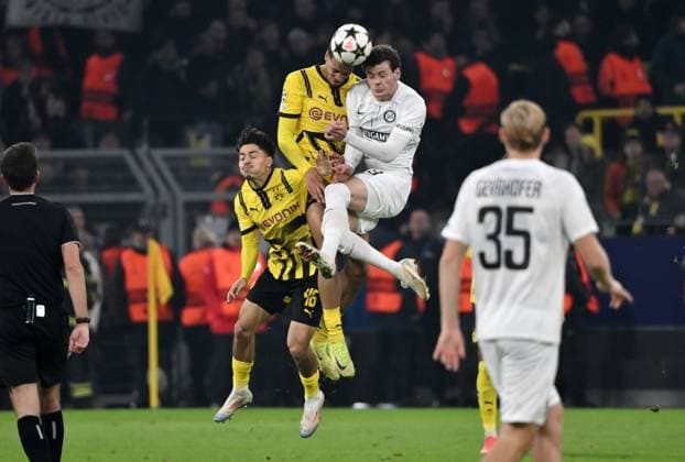 v li , Ayman Azhil BVB , Felix Nmecha Borussia Dortmund , Erencan Yardimci Sturm Graz , Erencan YardÄ±mcÄ± 05 11 2024, Football UEFA Champions League 2024 25, Matchday 4 Borussia Dortmund SK Sturm Graz 1 0 Dortmund Signal Iduna Park Nordrhein Westfalen Germany Team2