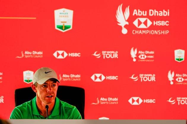 Golf, Abu Dhabi HSBC Championship, Rory McIlroy press conference and training