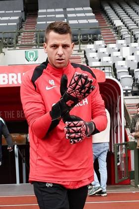 Union s goalkeeper Anthony Moris pictured during a training session of Belgian soccer team Royale Union Saint-Gilloise in Brussels, on Wednesday 06 November 2024. The team prepares for tomorrow s match against Italian team AS Roma, in the fourth day (out of 8) of the League phase of the UEFA Europa League tournament. BRUNOxFAHY  x104705563x